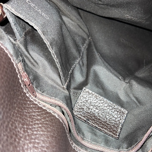 Desmo Brown Pebbled Leather Foldover Shoulder Crossbody Bag - Picture 9 of 11